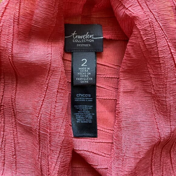Travelers Collection by Chico's Orange Lightweight Draped Cardigan US Size 12 - Picture 5 of 6